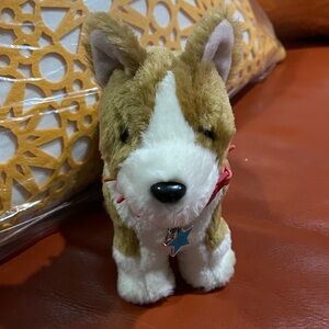 Retired American Girl Brown and White Plush Dog